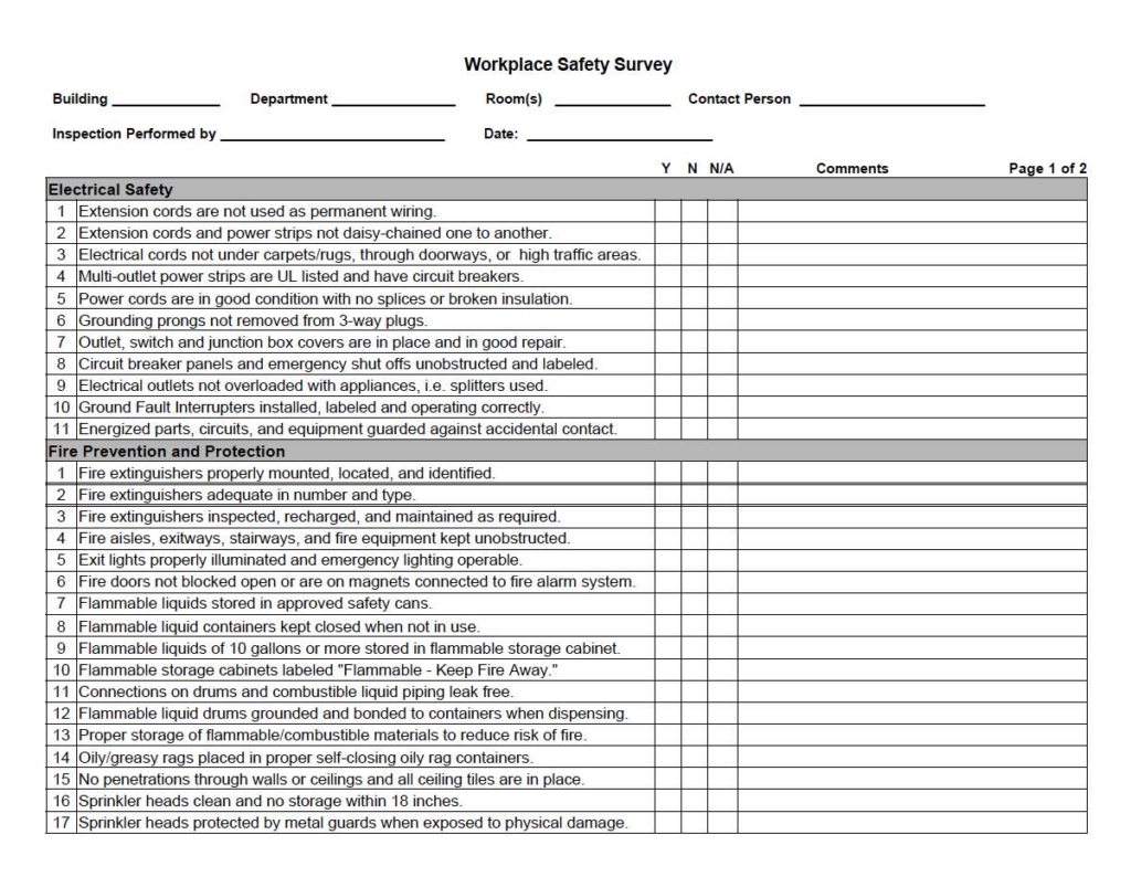 Safety Audit Checklist Free PDF Template | Weever