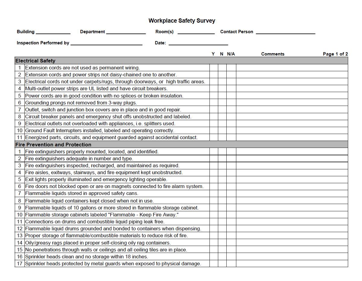 Safety audit checklist PDF screenshot