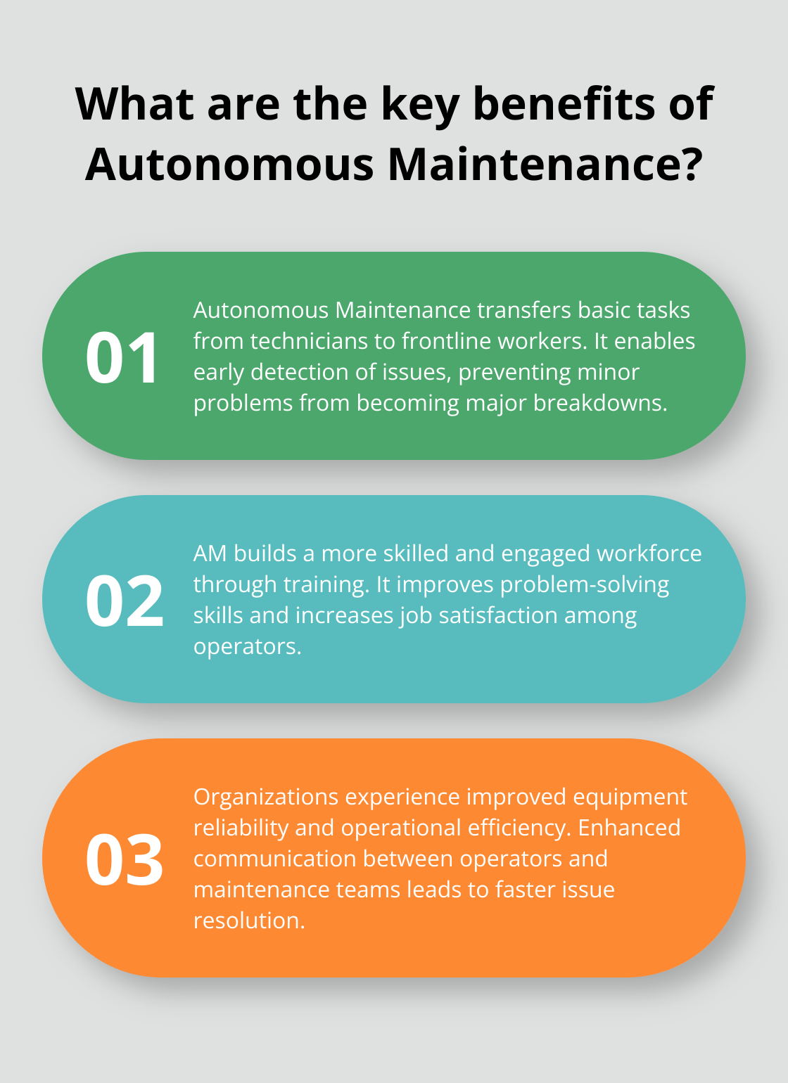 Fact - What are the key benefits of Autonomous Maintenance?