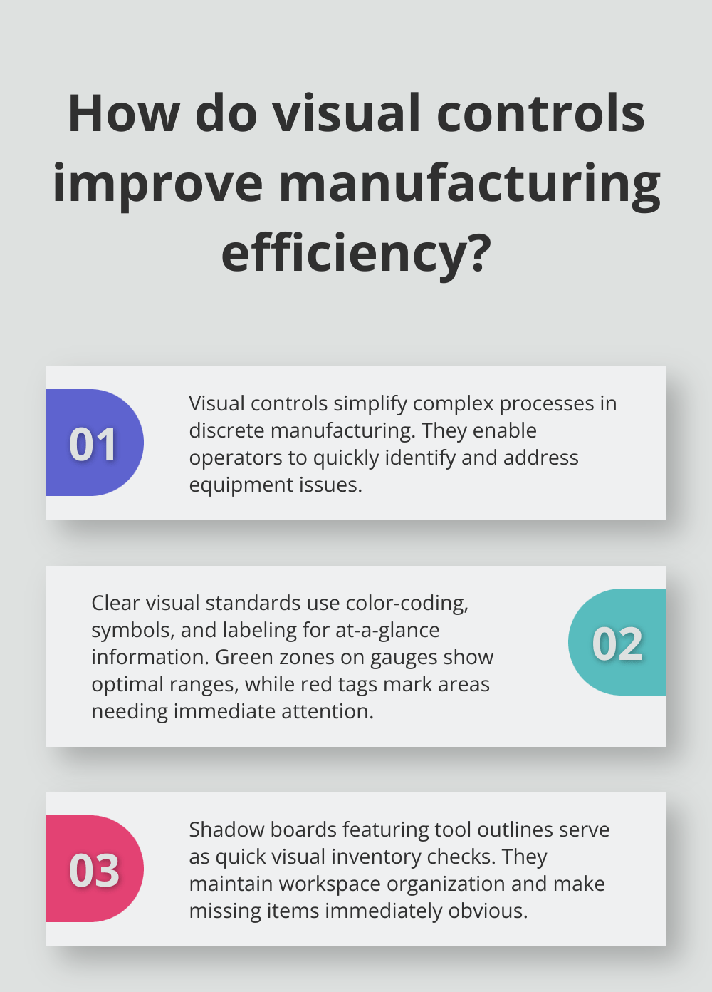 Fact - How do visual controls improve manufacturing efficiency?