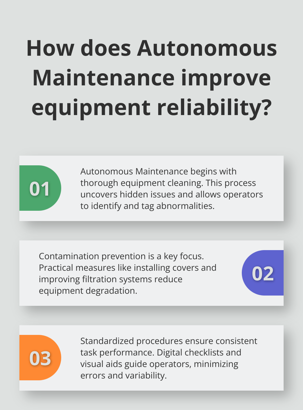 Fact - How does Autonomous Maintenance improve equipment reliability?